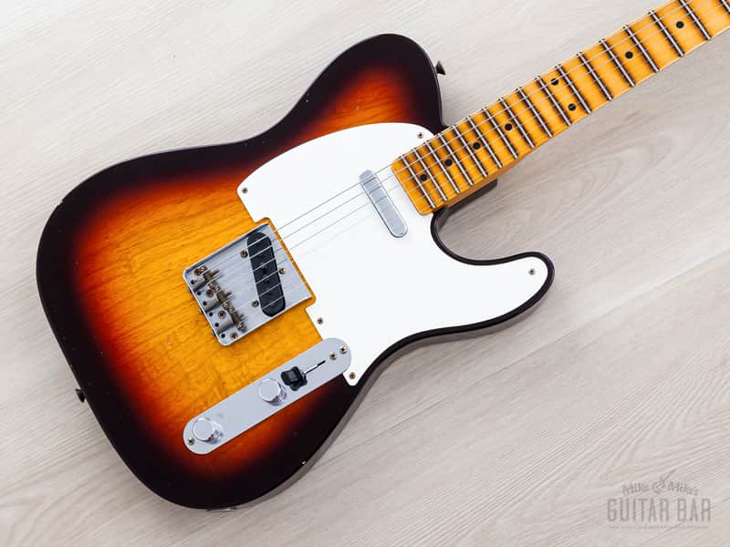 Fender Custom Shop '58 Telecaster Journeyman Relic Sunburst w/ V Neck, Figured Ash Body image 1