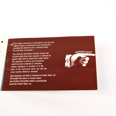 Fender Jaguar Instruction Manual Hang Tag Case Candy 1963-1965 image 6
