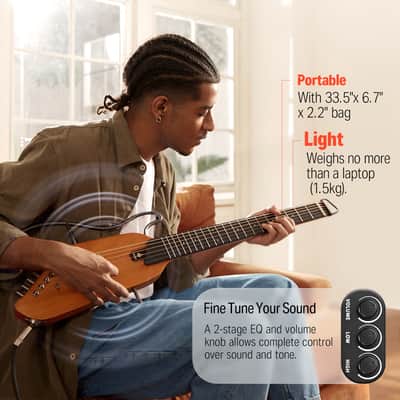 Donner HUSH-I Guitar For Travel - Portable Headless Acoustic-Electric Guitar image 4