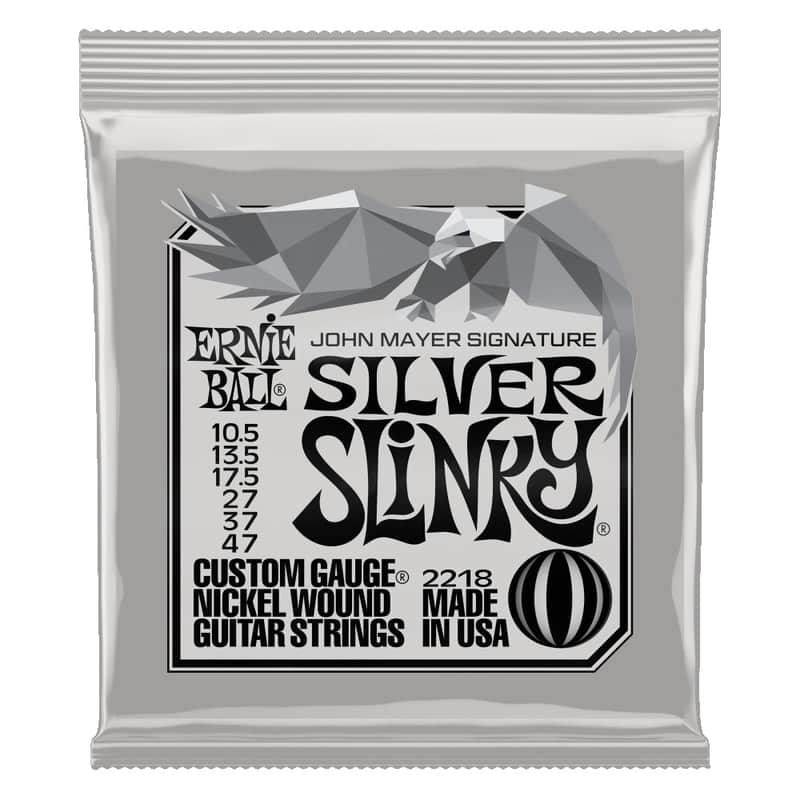 Ernie Ball John Mayer Silver Slinky Electric Guitar Strings 10.5-47 Gauge image 1