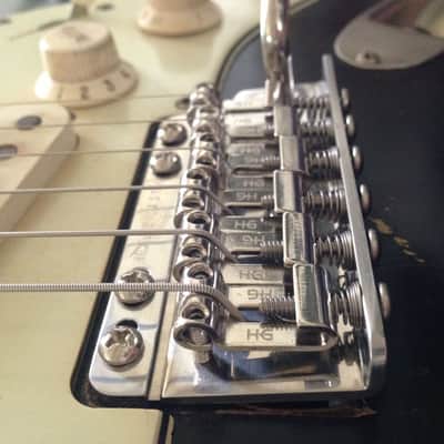 Highwood Contoured Vintage type Strat Saddles: 0.441" / 2-7/32" or 11.2 mm width, Nickle / Gloss image 5