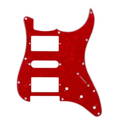 11-Hole HSH Strat Pickguard (Square Corner) - 4-Ply Blue Pearl image 17