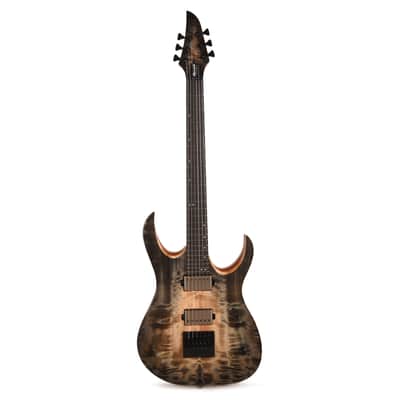 Mayones Duvell Elite 4Ever 6 AAA Curly Poplar Natural Fade Black Burst (Serial #DF2506094) image 4