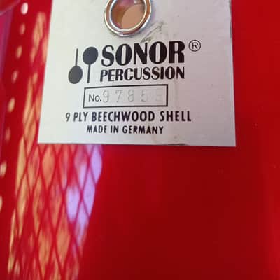 Ultra Rare Vintage 1987 Sonor Phonic Plus 8x8" Tom - Candy Apple Red - Excellent Condition image 3