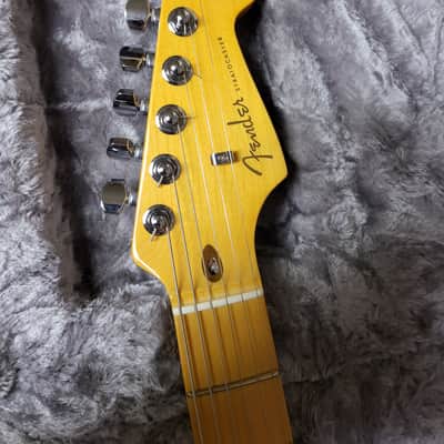 Fender American Ultra Stratocaster with Maple Fretboard 2019 - Present - Texas Tea image 3