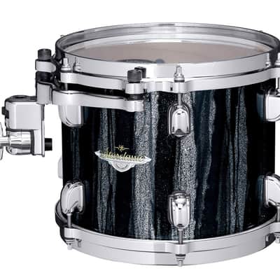 Tama MAT1008-BCS Starclassic Maple Lacquer Rack Tom 10 - Black Clouds & Silver Linings image 5