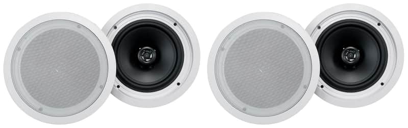 (4) Rockville HC85-16 White 8" 700 Watt In-Ceiling Home Theater Speakers 16 Ohm image 1