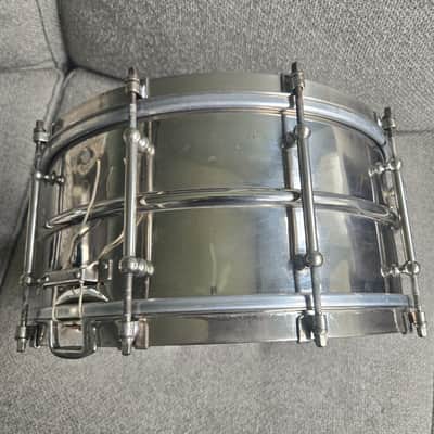 Ludwig 6.5 x 14 10 tube lug Heavy brass 2 piece shell 1920s - Nickel image 8