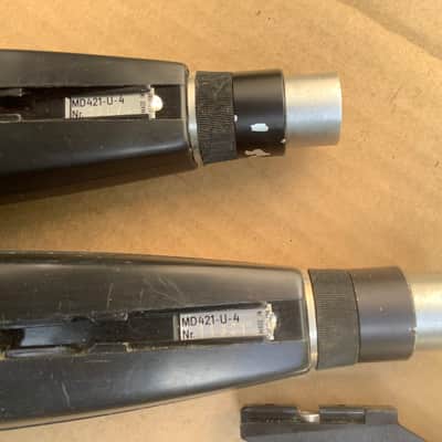 2 x Sennheiser MD 421-U 4 Dynamic Microphone / nice set great for stereo / vintage Made in Germany - Black image 9