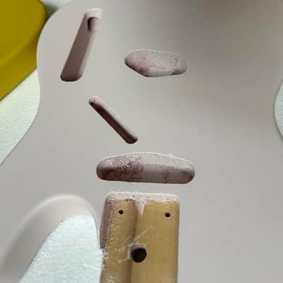 Light Pink Paulownia Guitar Tele Style Body, String Through Bridge image 4