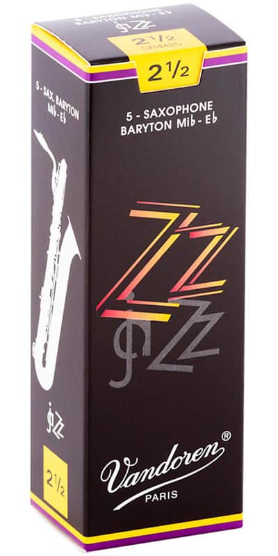 Vandoren SR4425 ZZ Baritone Saxophone Reeds - Strength 2.5 (Box of 5) image 1