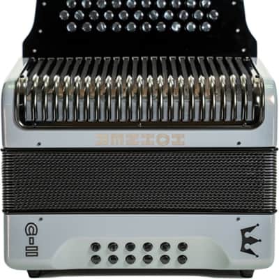 Hohner Corona C-II GCF Diatonic Button Accordion, Silver Rainbow image 2