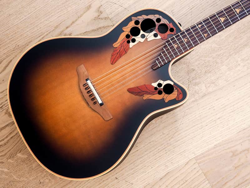 1998 Ovation 1768 Elite Acoustic Electric Guitar Sunburst | Reverb