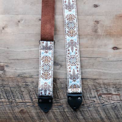 Vintage Floral 60s/70s Hippie Guitar Strap / Real Suede Backing / Handmade in the UK image 2