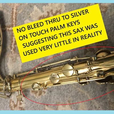 MAKE OFFER DUBBED "PAN AND PERKS" LYON AND HEALY TENOR SAXOPHONE ULTRA RARE BURNISHED GOLD PLATED ARTIST MULTI PORTRAITS TOP FINISH #6 SPECIAL ORDERED ORIGINAL MPC image 14