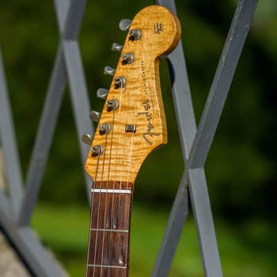 Fender Stratocaster 1961 - Fiesta Red STUNNING FLAMED NECK image 8
