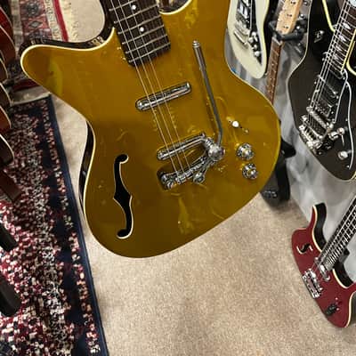 Danelectro Fifty Niner Semi-Hollow Electric Guitar - Gold Top - With Les Trem image 1