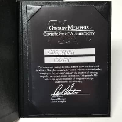 used 2014 Gibson Memphis ES-335 Studio in Ebony, Very Good Condition with OHSC & Paperwork image 4