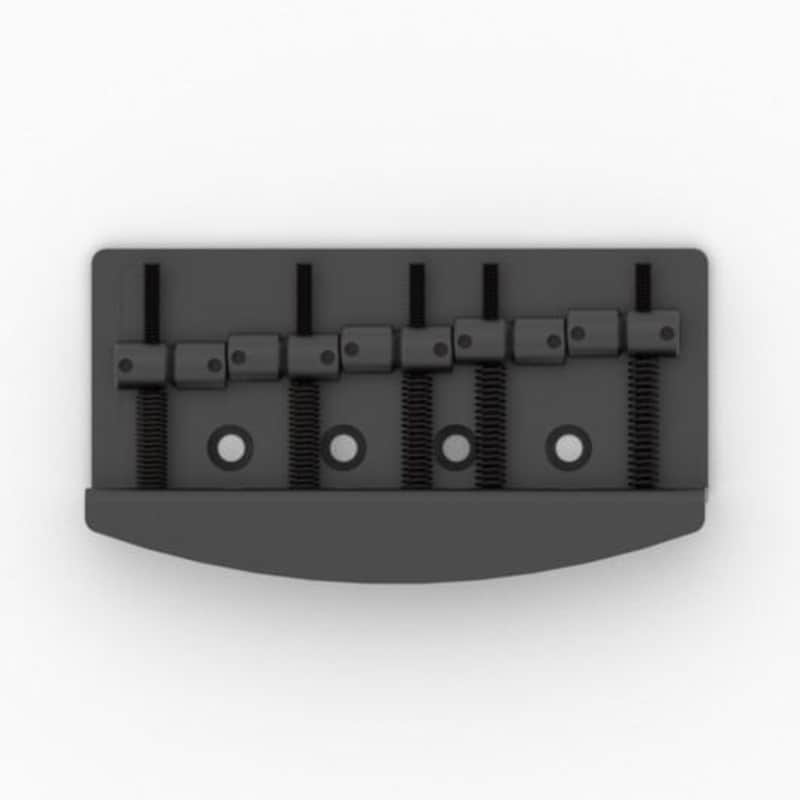 Hipshot 5-String Vintage Bass Bridge - BLACK, .708" Spacing image 1