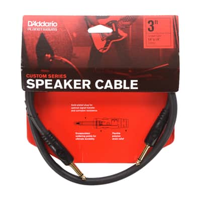 D'Addario Custom 1/4" Speaker Cable 3'