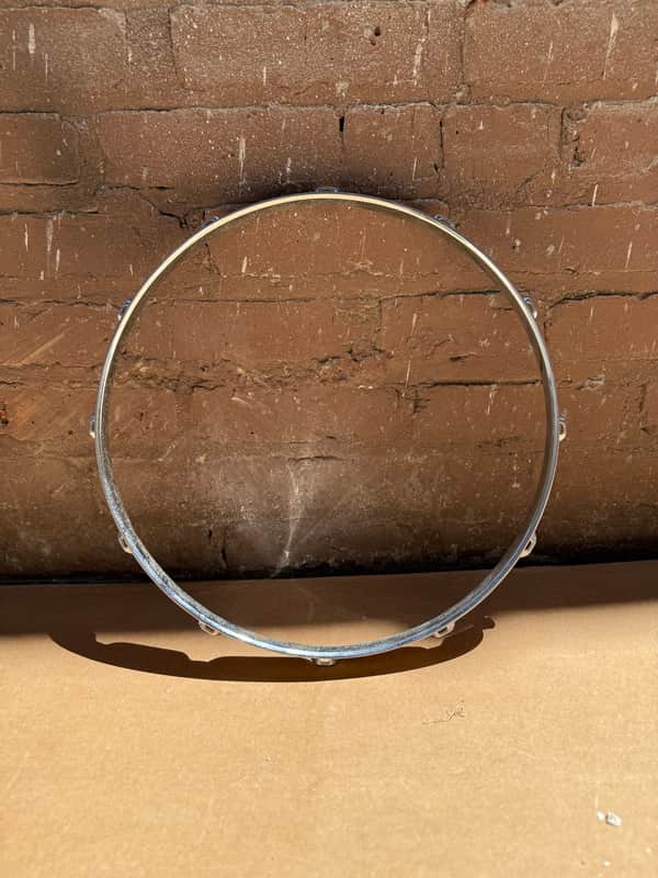 Unbranded 14.5" 12-Lug Triple-Flanged Drum Hoop Rim Chrome Steel - Used image 1