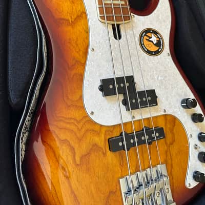Sire Marcus Miller P8 Swamp Ash P/J 4-String Bass, Tobacco Sunburst, Roasted Maple Fretboard image 2