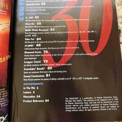 Peavey 30th Anniversary Monitor Magazine Steve Cropper Tubefx Raptor 1995 Delta blues classic 30 5150 reactor image 4