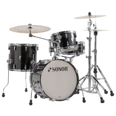 Sonor AQ2 Transparent Black Lacquer BOP 18x14_14x13_12x8_14x6 Shell Pack +Throne | Authorized Dealer image 2