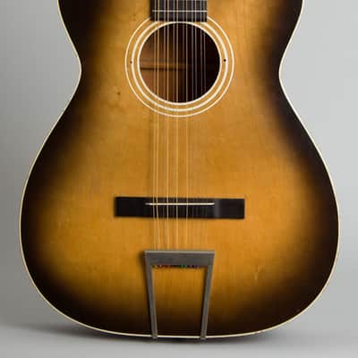 Stella H-922 12 String Flat Top Acoustic Guitar, made by Harmony (1961), ser. #2789H922, original brown chipboard case. image 3