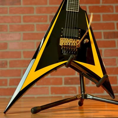 ESP LTD Alexi Laiho Arrowhead SE 20th Anniversary Electric Guitar - Black with Yellow Bevels image 2
