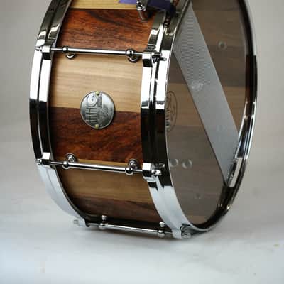 HHG Drums 14x6.5 Mesquite And Cherry Stave Snare Drum, Satin Oil image 3