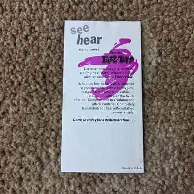 Vintage Circa 1962 Maestro Fuzz Tone Effect Pedal Introduction Booklet! image 3
