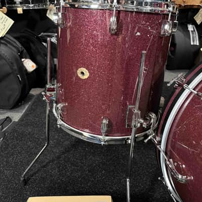 ~NEW!~ 2026 Slingerland RadioKing Mahogany/Poplar/Mahogany 3-Piece 13/16/22 Drum Kit Set in Maroon Glass Glitter with Nickel Hardware image 6