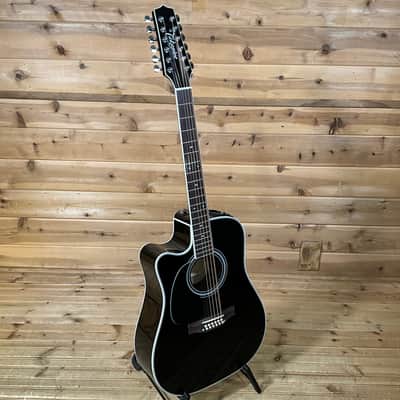 Takamine EF381SC Left Handed 12-String Acoustic Guitar - Black image 2