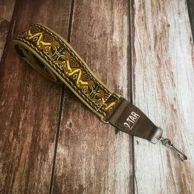 Handmade Vegan Brown Celtic Beastie Hemp Banjo Strap by Vtar image 1