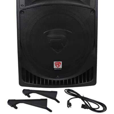 (2) Rockville RPG15 15" Powered 1000W DJ/PA Speakers+ 18" Subs+Poles+Cables image 2