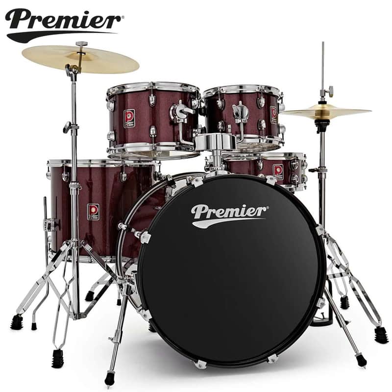 Premier Revolution 20" 5-Piece Complete Drum Kit Red Sparkle PR20-5DKRSW image 1