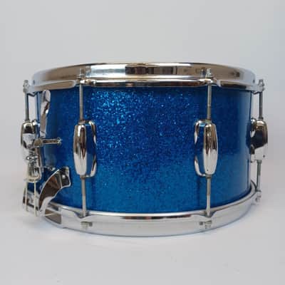 Slingerland 1972 Radio King #111 7x14"Snare Drum Blue Sparkle/Maple Vintage 70s image 5