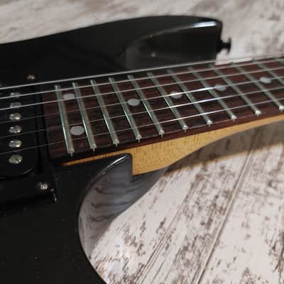 Ibanez RG570 MIJ Japanese Pre Prestige Original Wizard Neck Edge Tremolo Paul Gilbert Dimarzio PAF Pro Bridge Pickup Early 1990s Black Metallic image 3