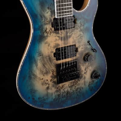 Mayones Regius 4Ever 6 String 3A Grade Eye Poplar Top Jeans Black Three Tone Blue Burst Satine Finish image 13