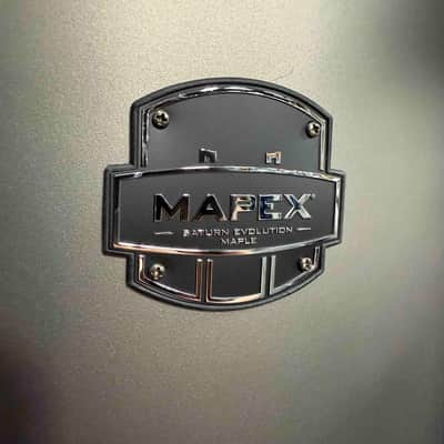 ~WOW!~ Mapex Saturn Evolution Maple/Walnut Hybrid 6-Piece 8/10/12/14/16/22 Drum Kit Set in Gun Metal Grey Lacquer with Black Nickel Hardware image 7