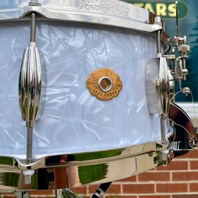 Slingerland Gene Krupa Limited Edition Radio King 6.5x14 Solid Maple Snare Drum White Marine Pearl image 5