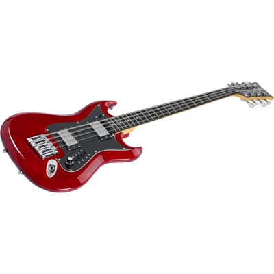 Hagstrom H8II 8-String Electric Bass - Wild Cherry Transparent image 4