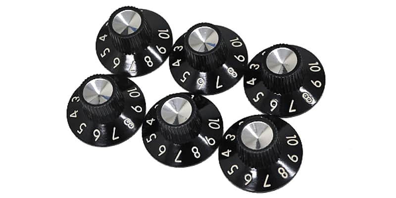 Genuine Fender Amplifier Parts - Amp Knobs, Skirted "1-10", Set of 6, Black image 1