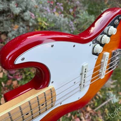 1978 Fender Jazz Bass - Cherry Burst - Dots & Binding - OHSC image 9