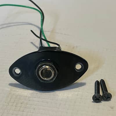 2000's Japan Jackson Dinky Guitars Black Football Oval Factory EMG Active Input Jack image 2