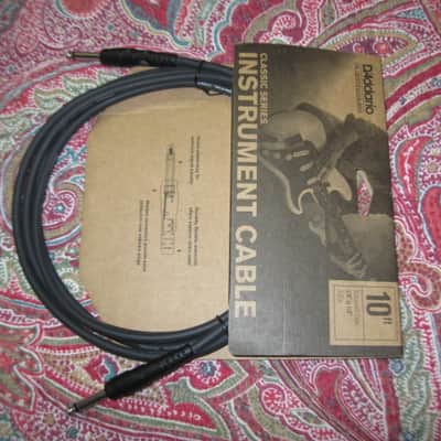 TWO new in package D'Addario Classic Series Instrument Cable Straight to Straight, 10ft. PW-CGT-10, Black / ultra-pure, oxygen-free copper coaxial conductor with dense spiral shielding in a low capacitance design / Double molded plug design image 21