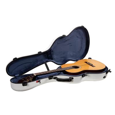 Crossrock Poly Carbon Case fits 4/4 Classical Guitars, Anti-scratch Flight Case in White image 3