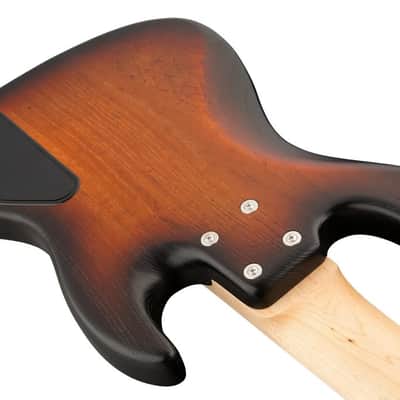 Sadowsky MetroLine 21-Fret Vintage P/J Bass, Swamp Ash Body, Maple Fingerboard, 5-String, Lefthand - Almond Sunburst Transparent Satin image 4