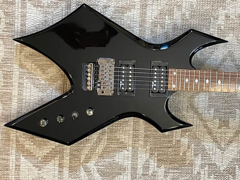B.C. Rich Warlock NJ Series Onyx Widow Headstock – 2001 – New Strings & Set Up – With Coffin Case